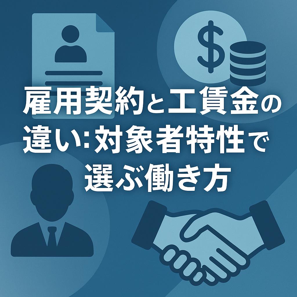 雇用契約と工賃賃金の違い：対象者特性で選ぶ働き方