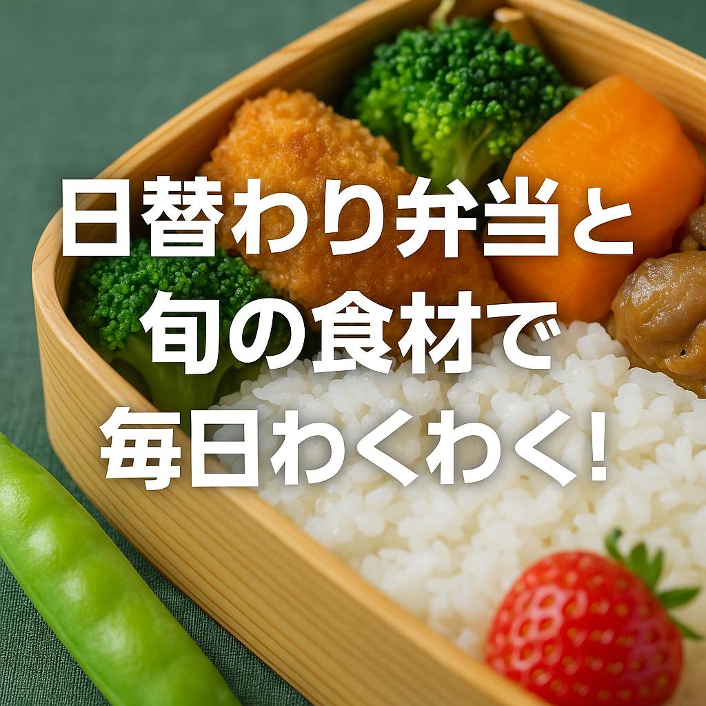 日替わり弁当と旬の食材で毎日わくわく！