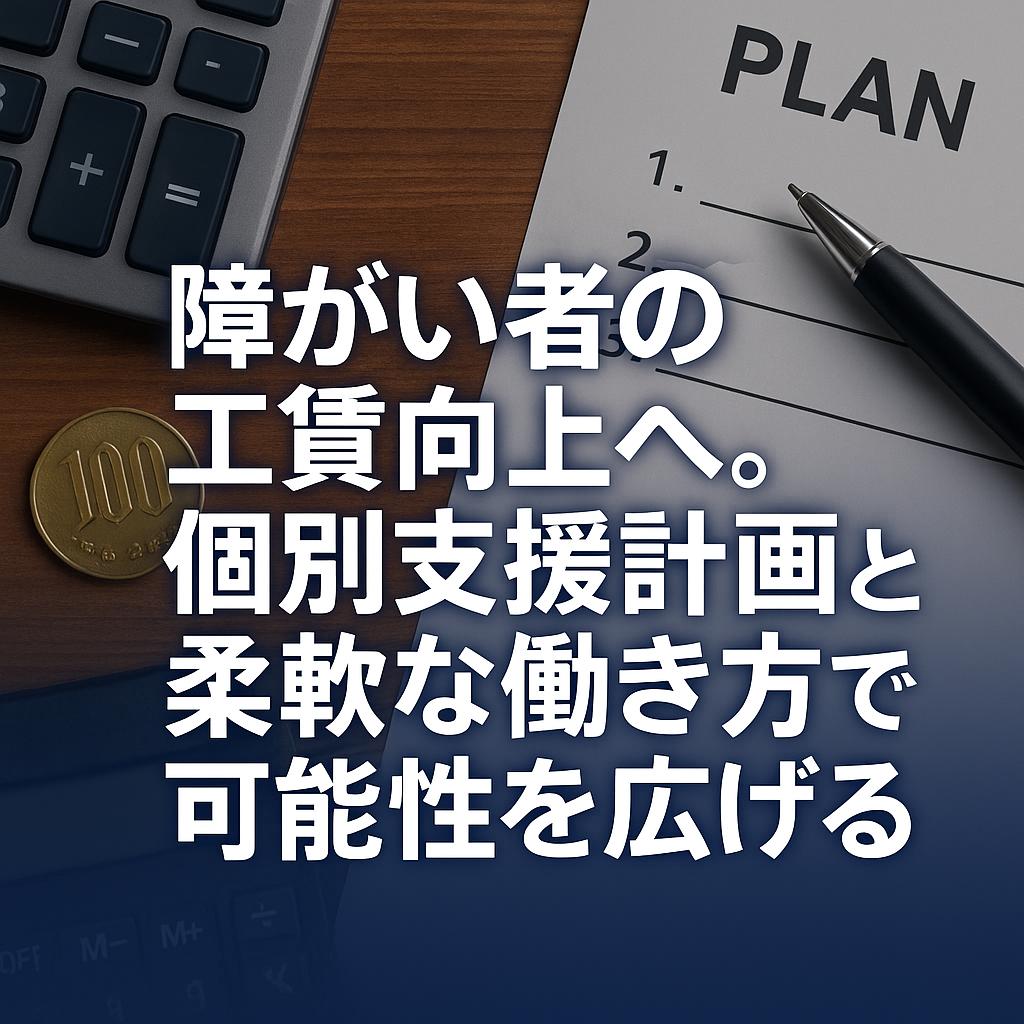 障がい者の工賃向上へ。個別支援計画と柔軟な働き方で可能性を広げる