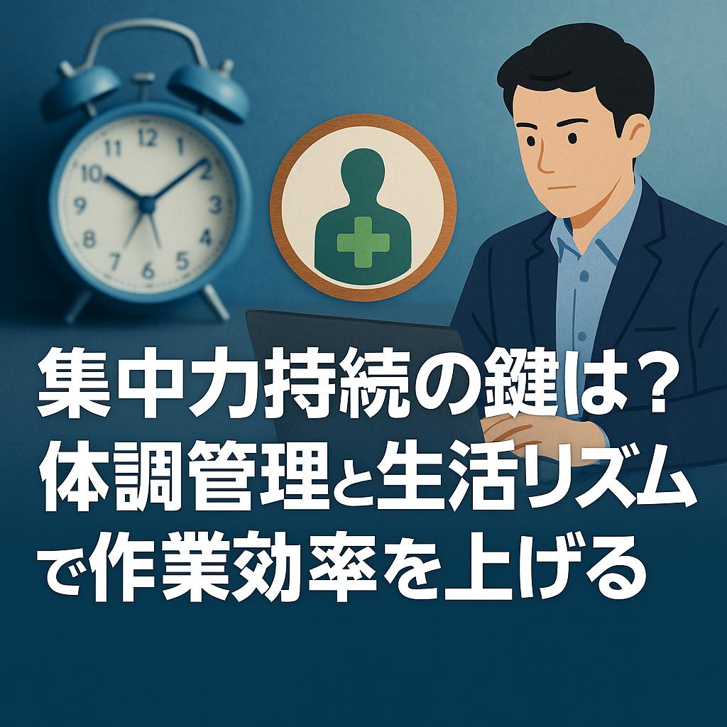 集中力持続の鍵は?体調管理と生活リズムで作業効率を上げる